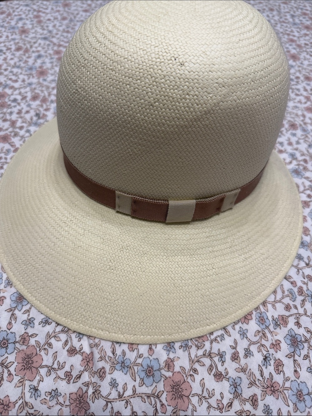Goorin Bros “Kiki” Cream Straw Sun Hat with Brown Ribbon Accent NWT
